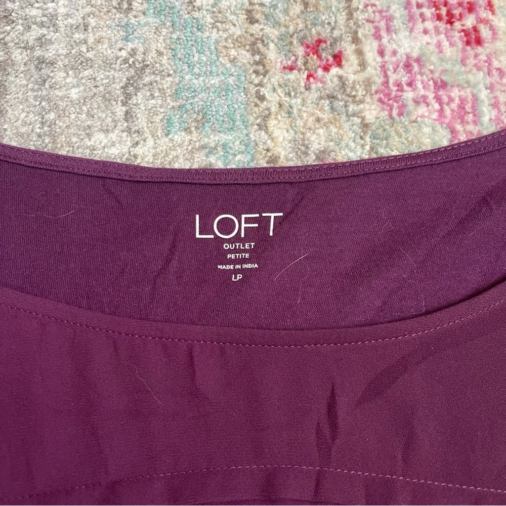 Loft Outlet Purple Ruffle Tee - Picture 2 of 4